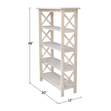 International Concepts X-Sided Shelf Unit, 4 Tier, Unfinished SH-4830X